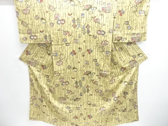 JAPANESE KIMONO / BUTTERFLY / FISH / FLOWER PATTERN TSUMUGIHITOE KIMON